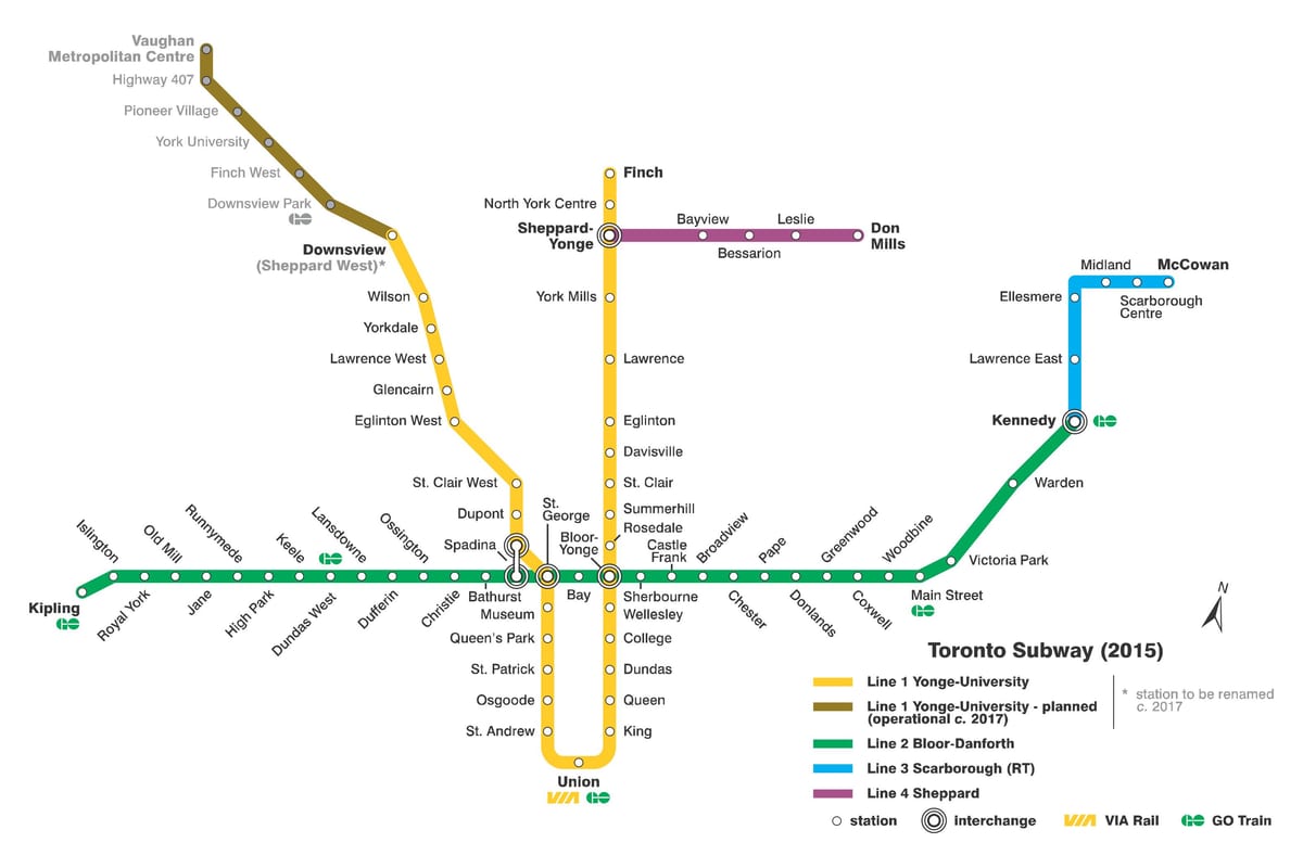 Карта на метрото Торонто