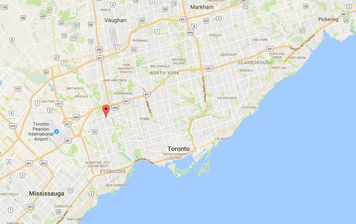 Карта на Поезијата Височини – Westmount област Торонто