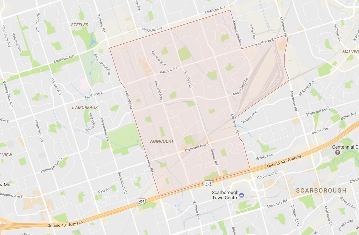 Карта на Agincourt соседство Торонто