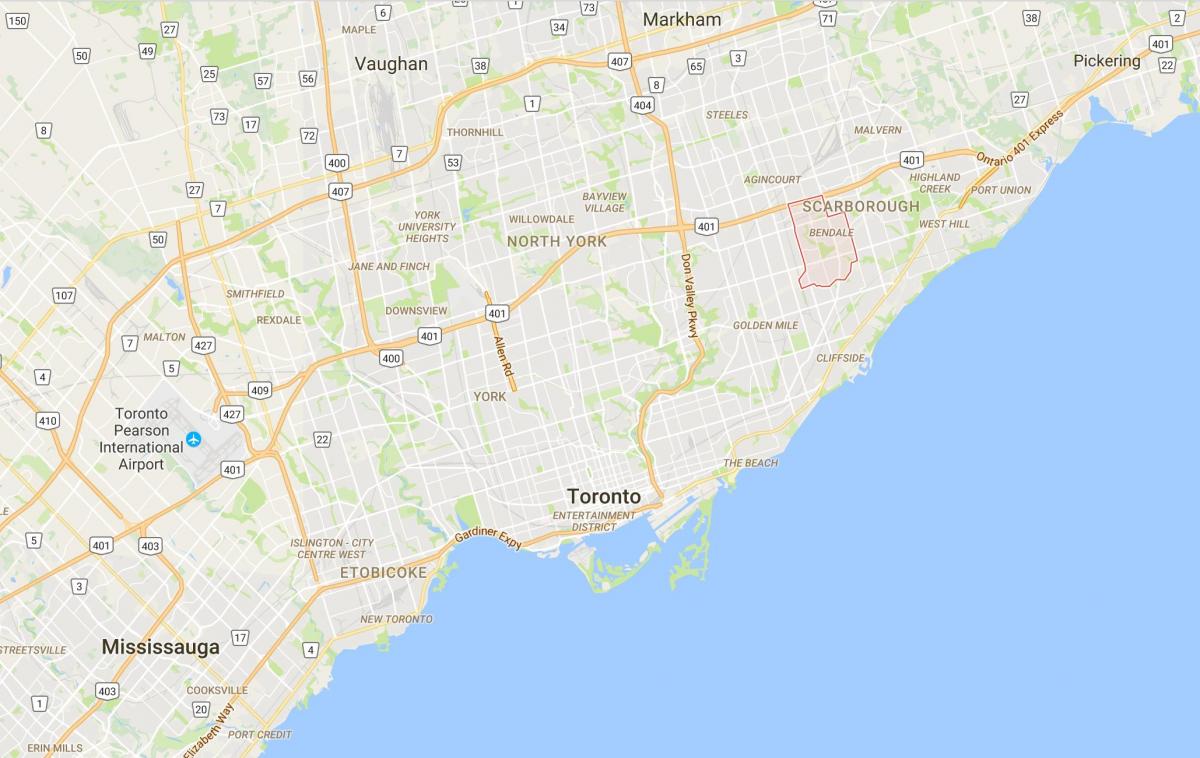 Карта на Bendale област Торонто