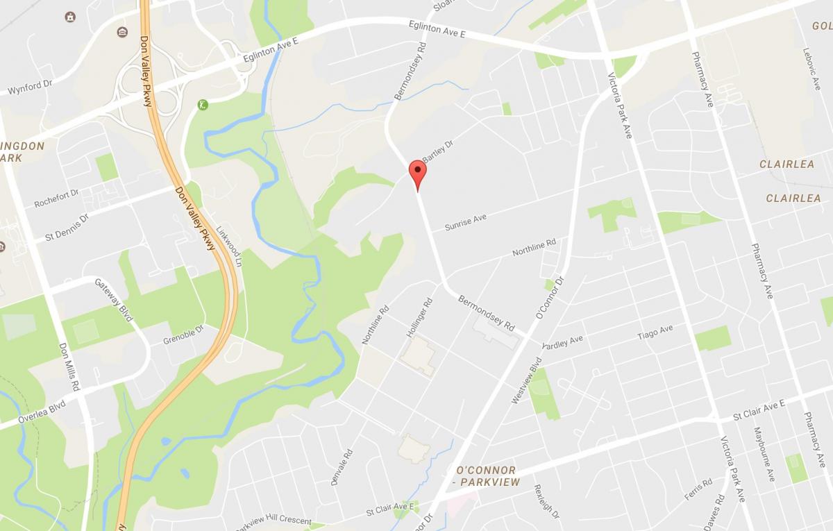 Карта на Bermondsey соседство Торонто