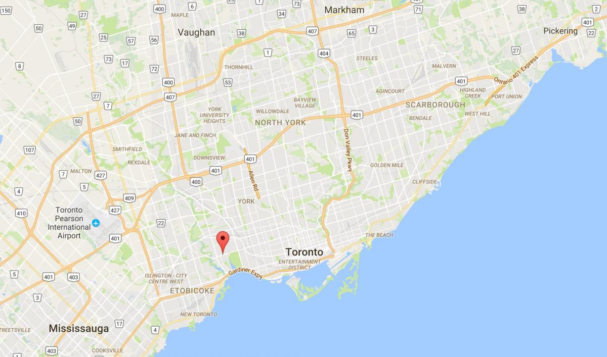Карта на Bloor Запад Село област Торонто