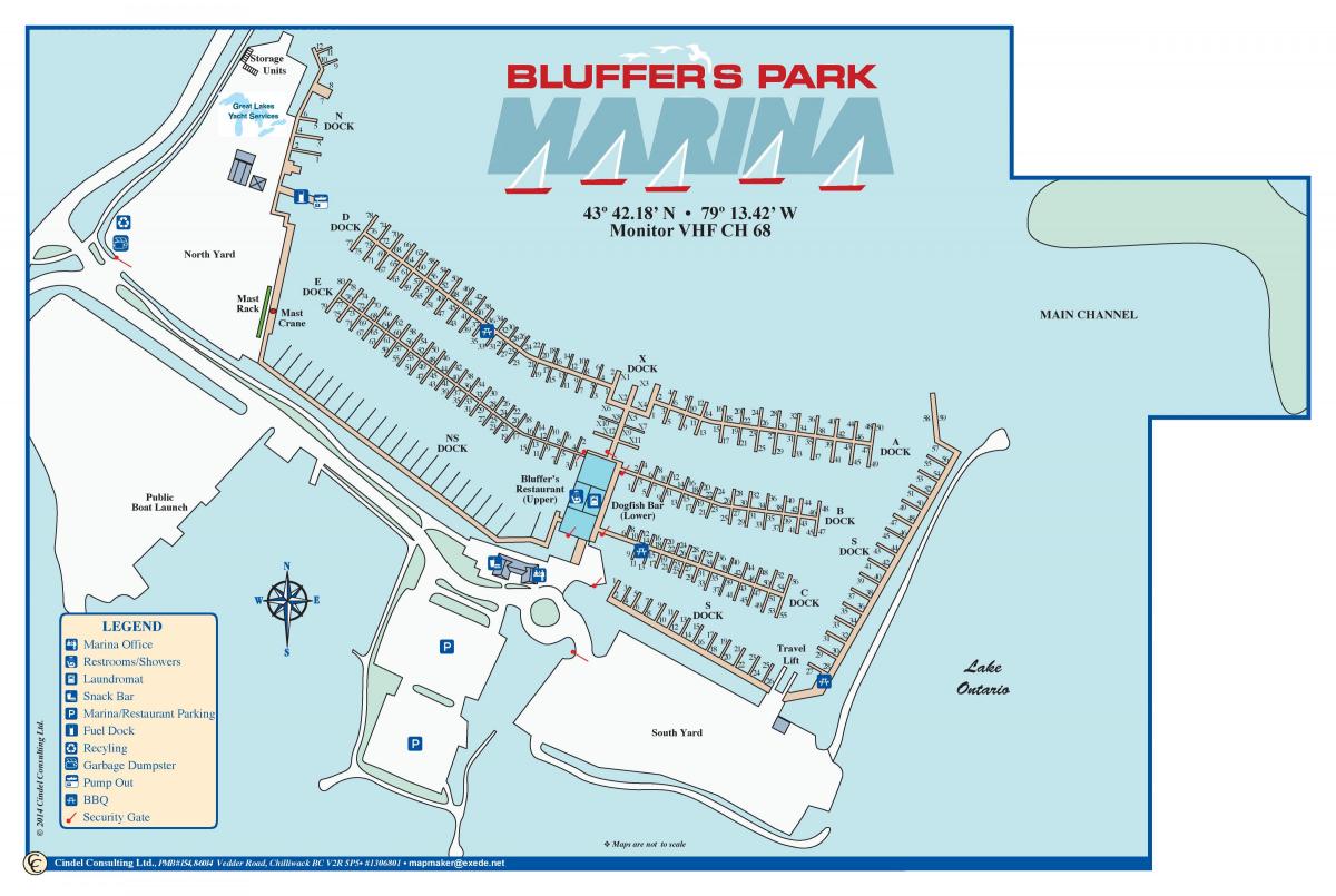 Карта на Bluffer е Парк Марина