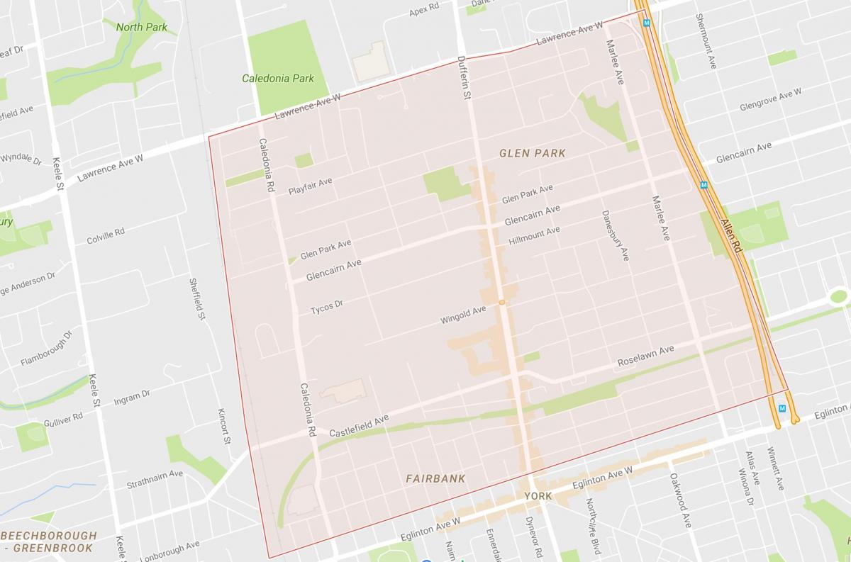 Карта на Briar Hill–Belgravia соседство Торонто