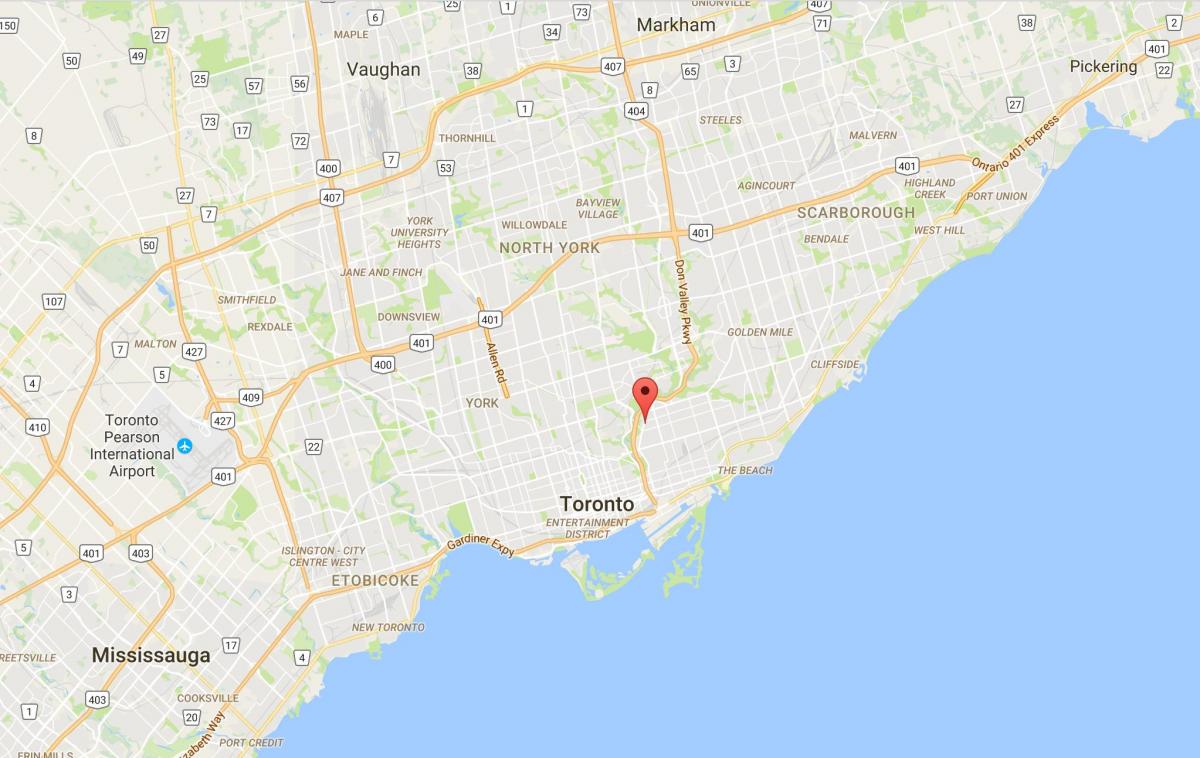 Карта на Broadview Северна област Торонто