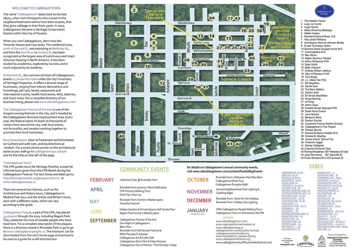 Карта на Cabbagetown настани Торонто