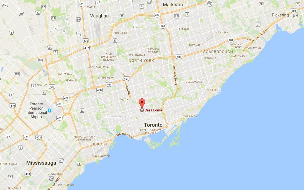 Карта на Каса Лома област Торонто