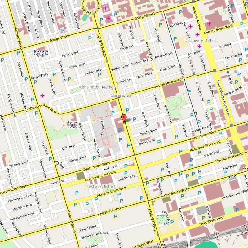 Карта на Chinatown Торонто