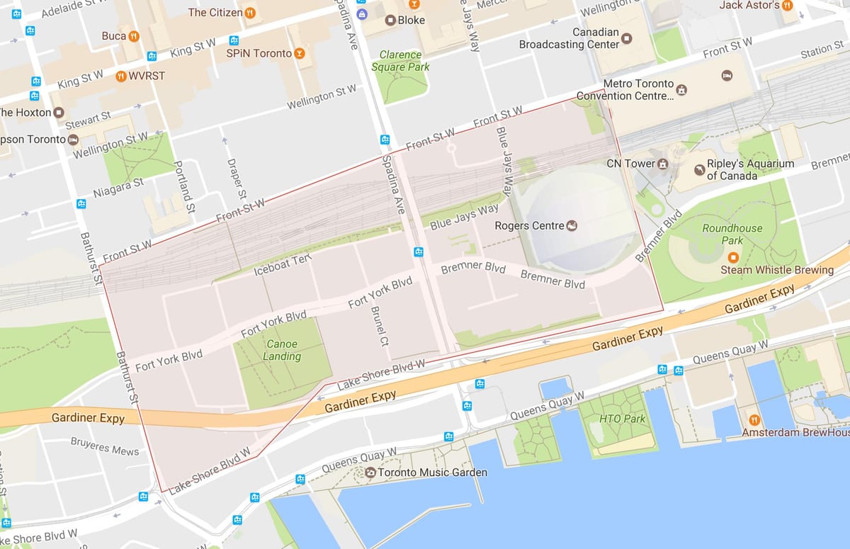 Карта на CityPlace соседство Торонто