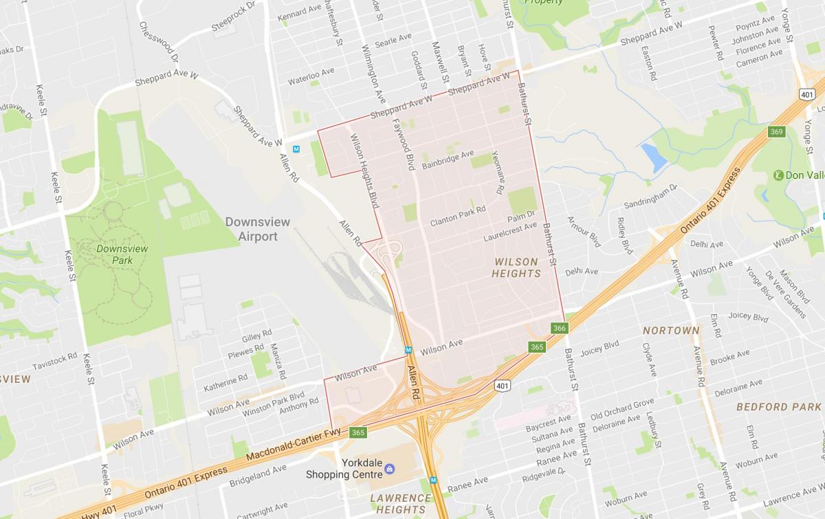 Карта на Clanton Парк соседство Торонто