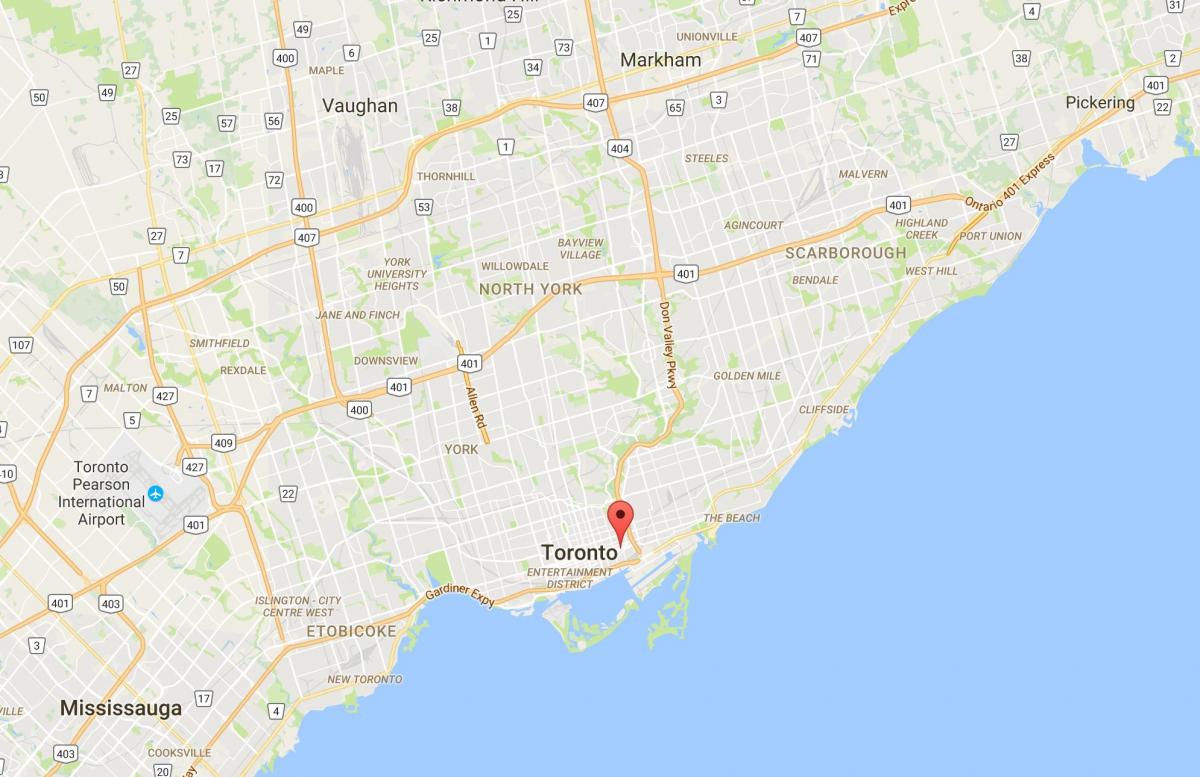 Карта на Corktown област Торонто