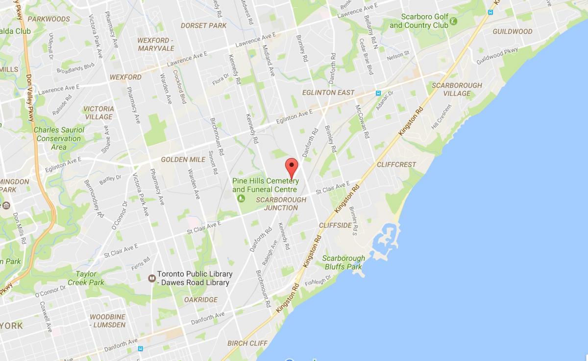 Карта на Danforth патот Торонто