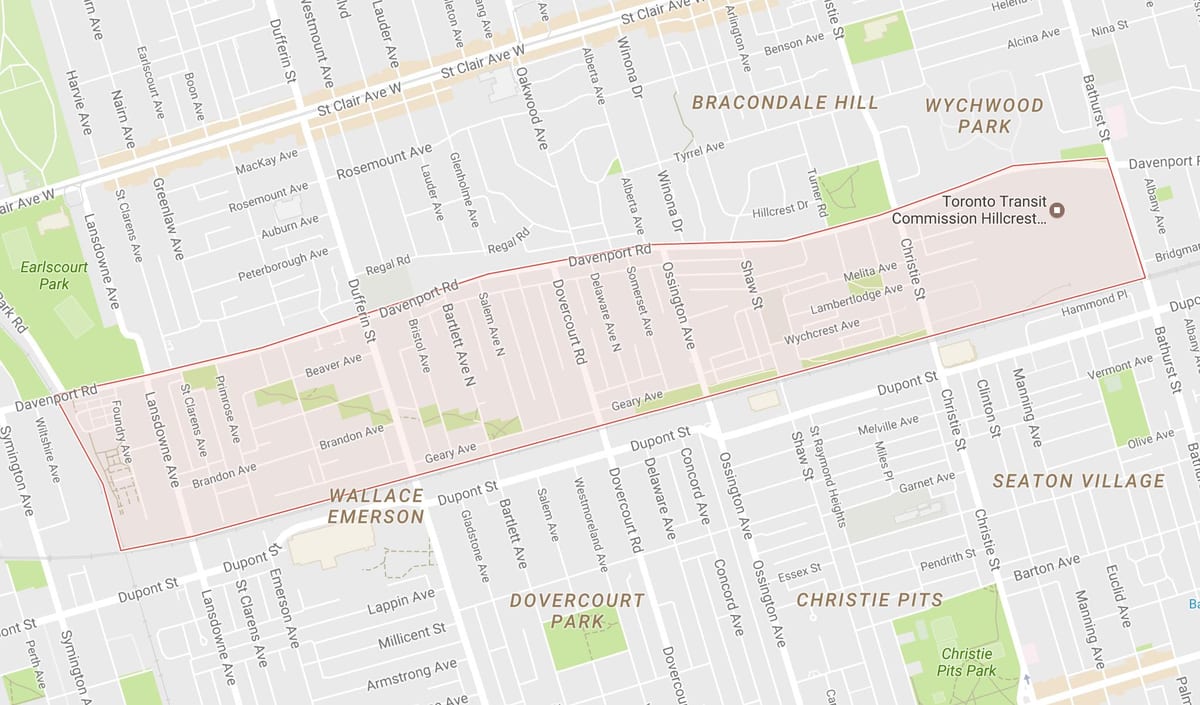 Карта на Davenport соседство Торонто