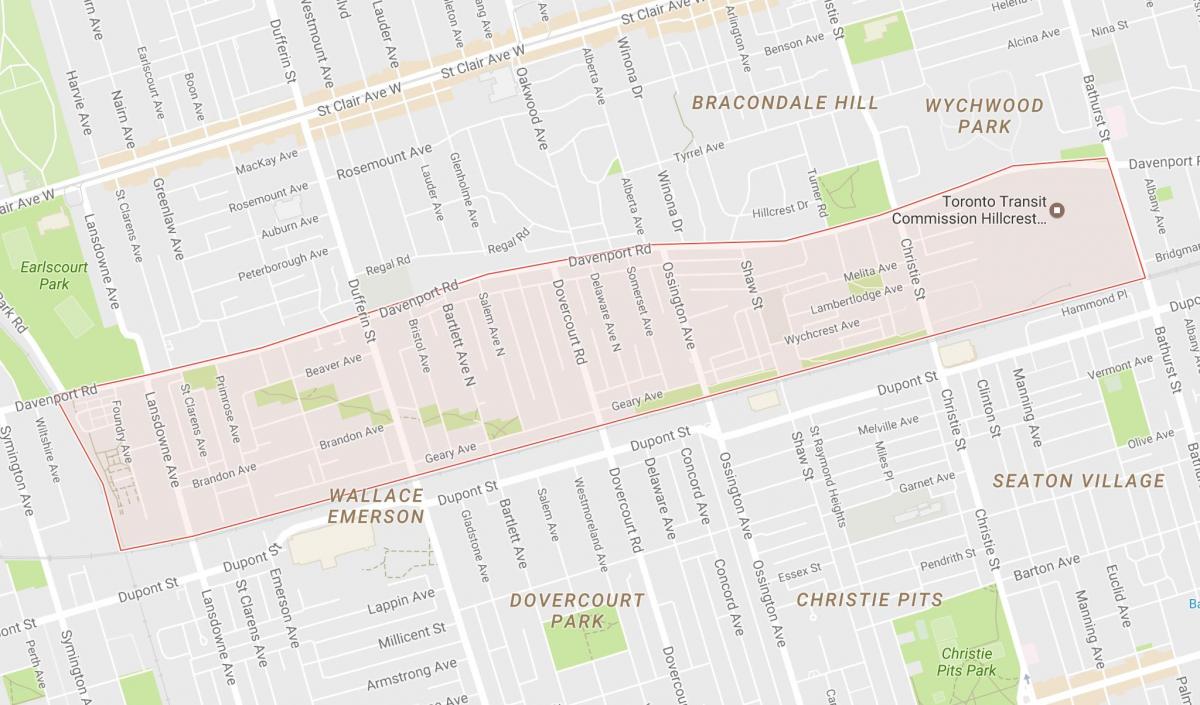 Карта на Davenport соседство Торонто