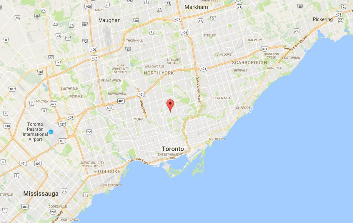 Карта на Davisville Село област Торонто