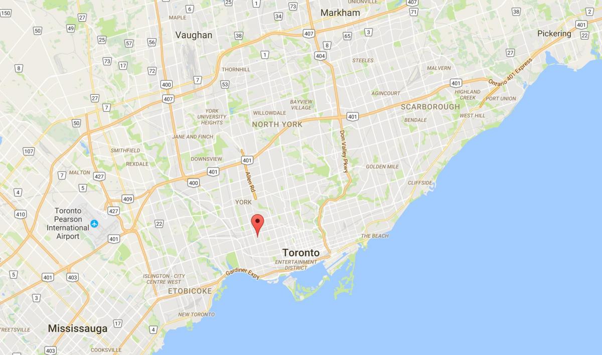 Карта на Dovercourt Парк област Торонто