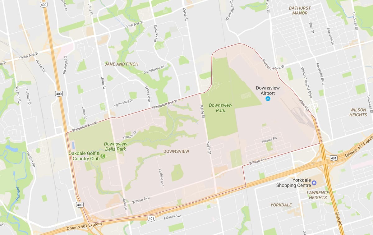 Карта на Downsview соседство Торонто