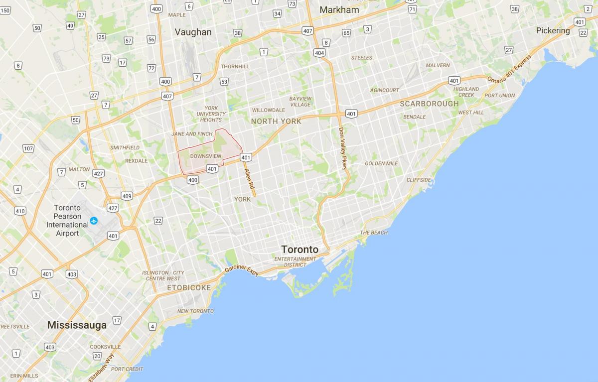 Карта на Downsview област Торонто