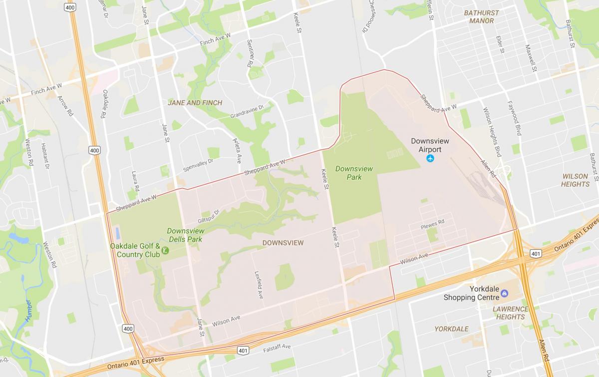 Карта на Downsview соседство Торонто