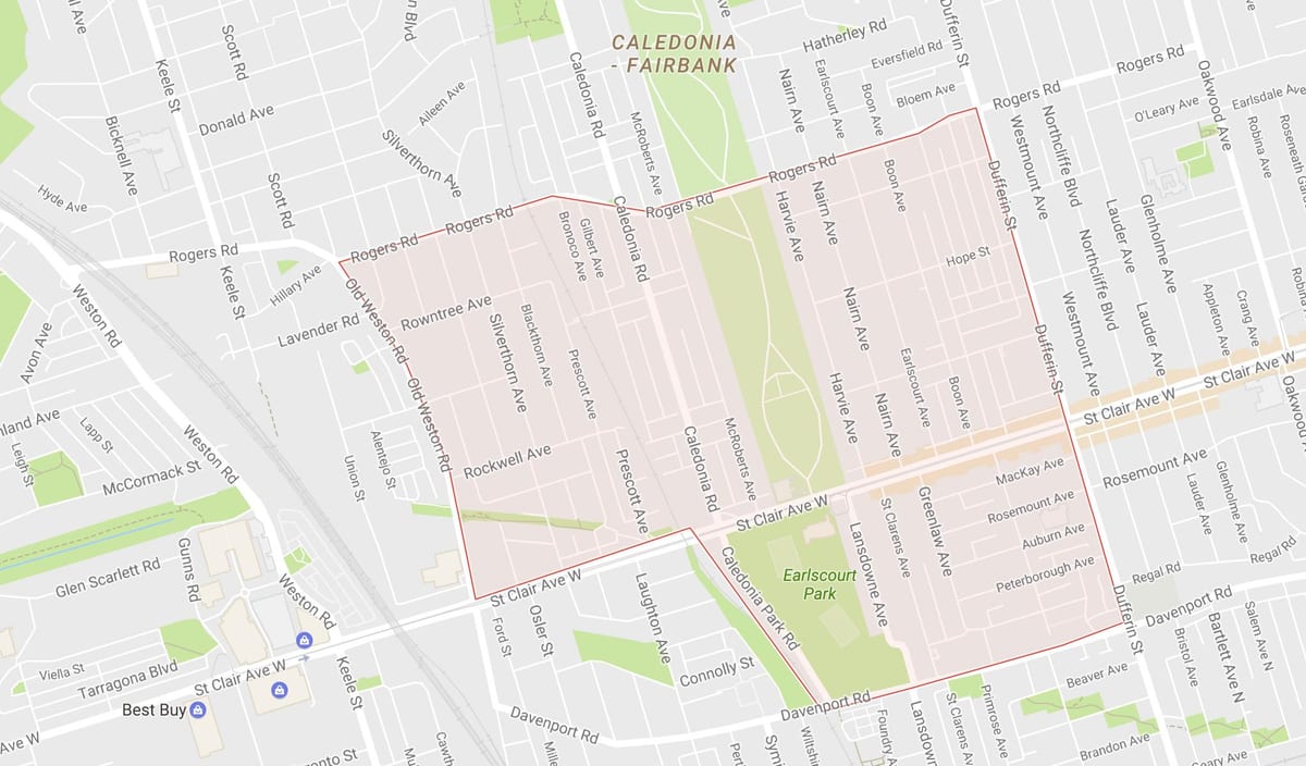 Карта на Earlscourt соседство Торонто