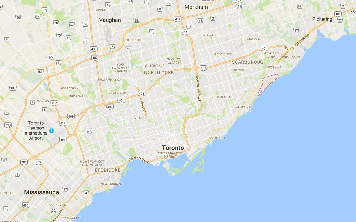 Карта на Guildwood област Торонто
