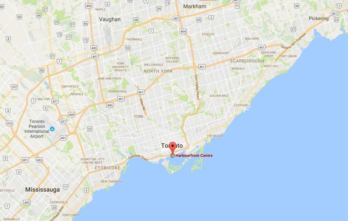 Карта на Harbourfront област Торонто