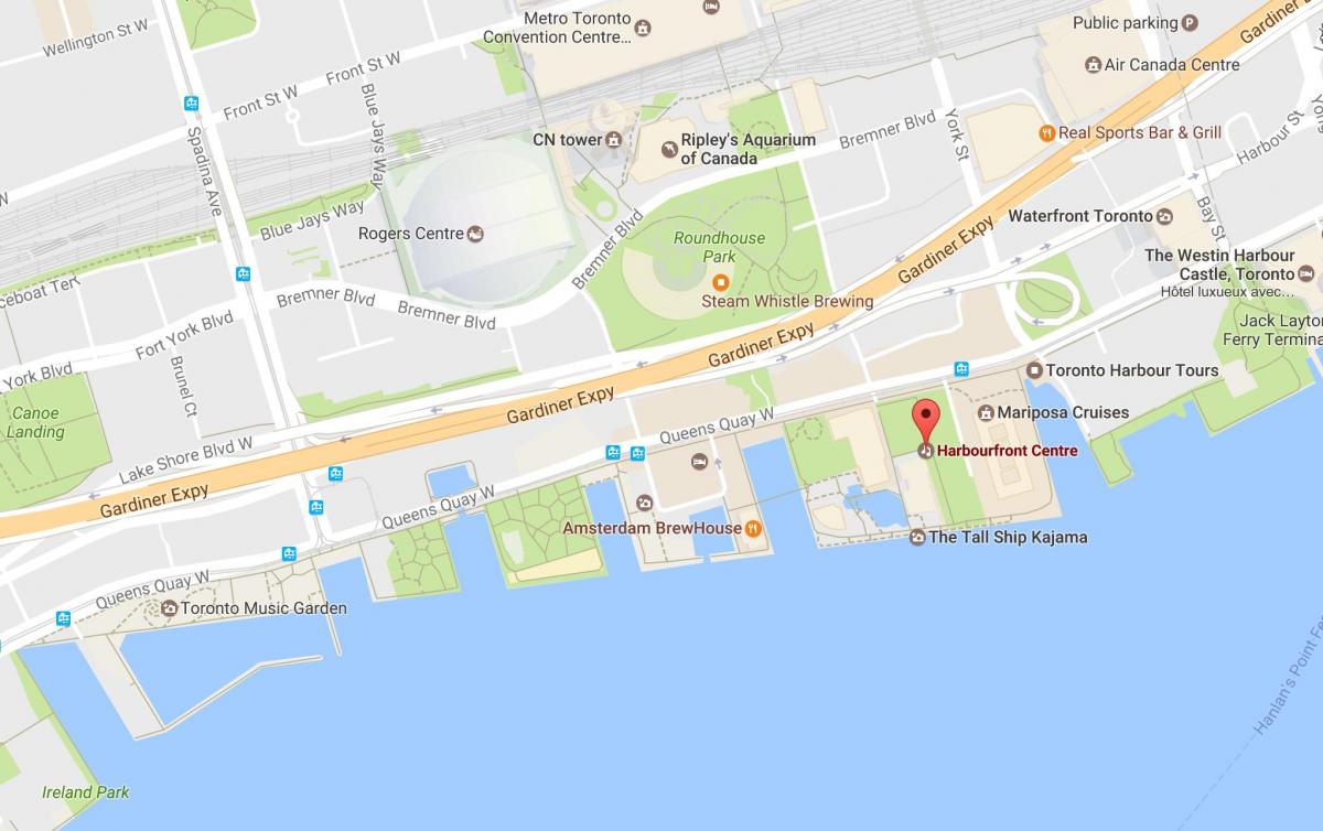 Карта на Harbourfront соседство Торонто