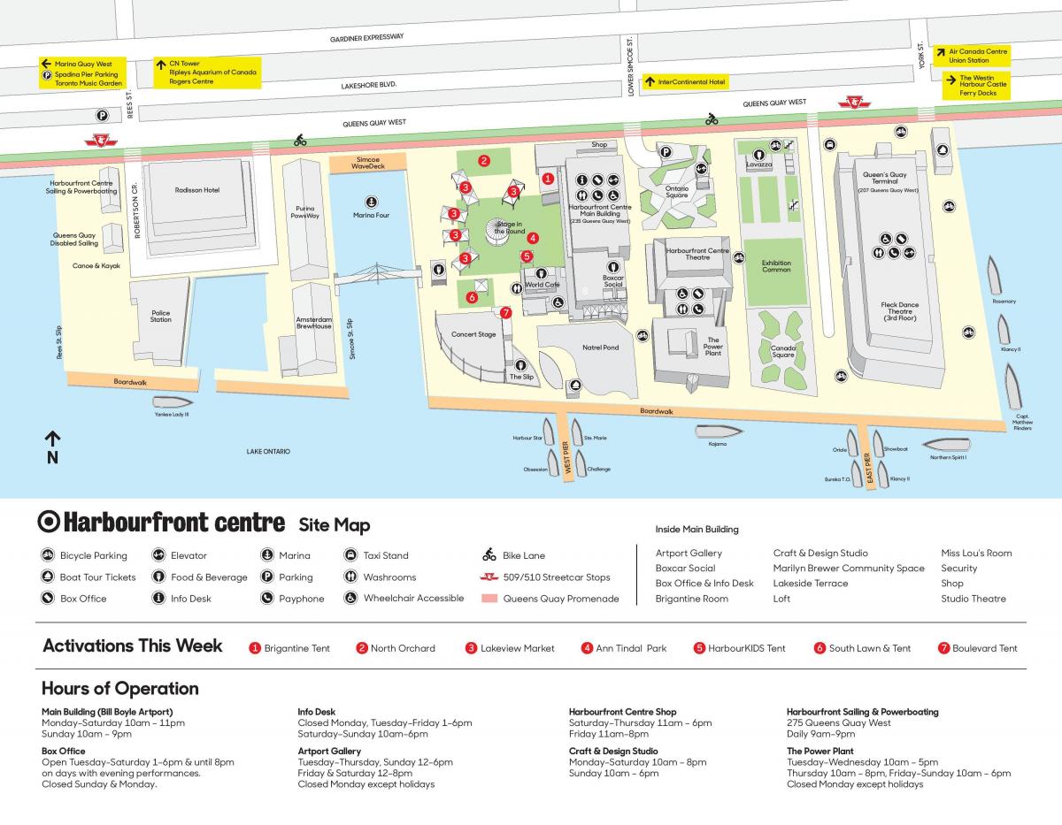 Карта на Harbourfront центар, паркинг