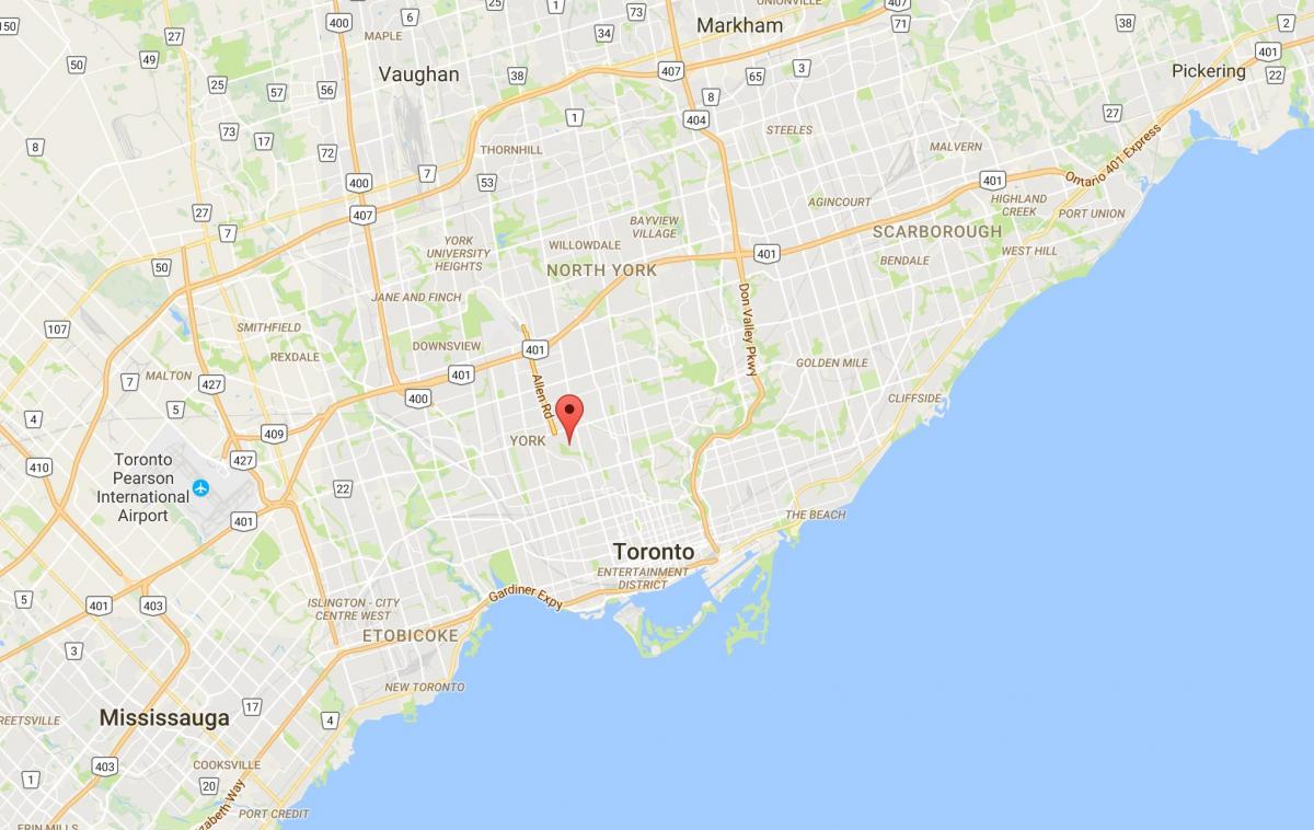 Карта на Humewood–Cedarvale област Торонто