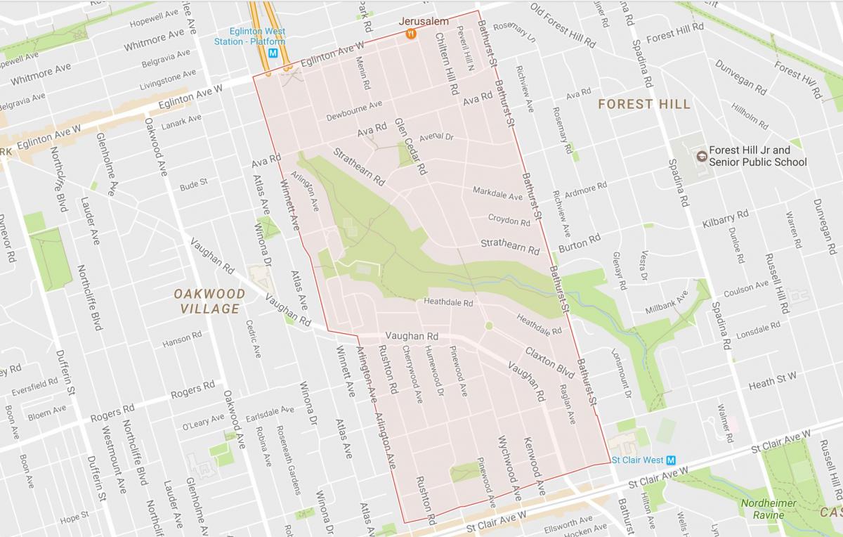 Карта на Humewood–Cedarvale соседство Торонто