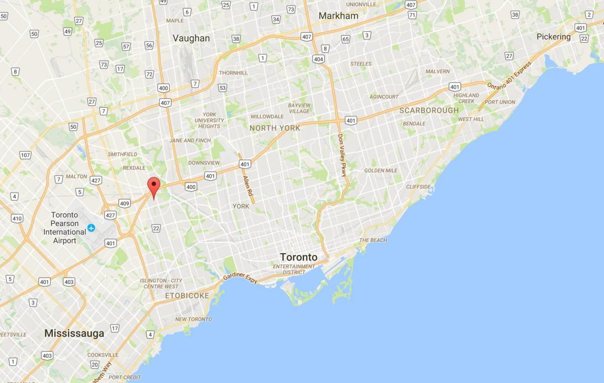 Карта на Kingsview Село област Торонто