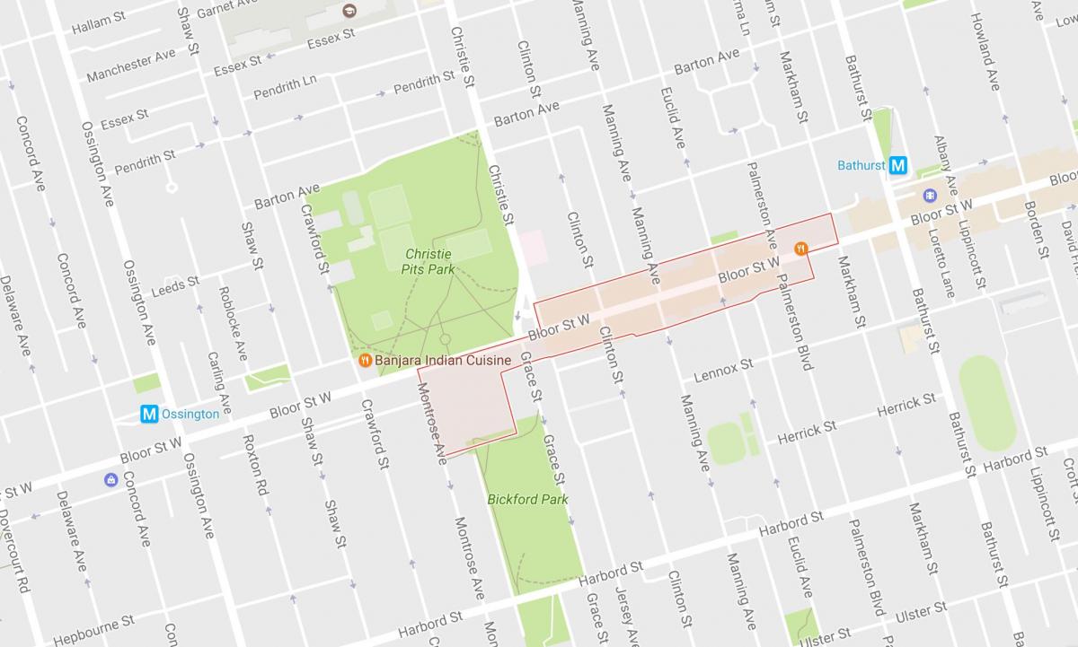 Карта на Koreatown соседство Торонто