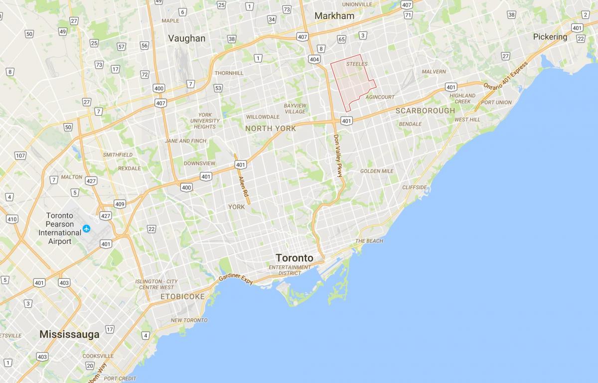 Карта на L'Amoreaux област Торонто