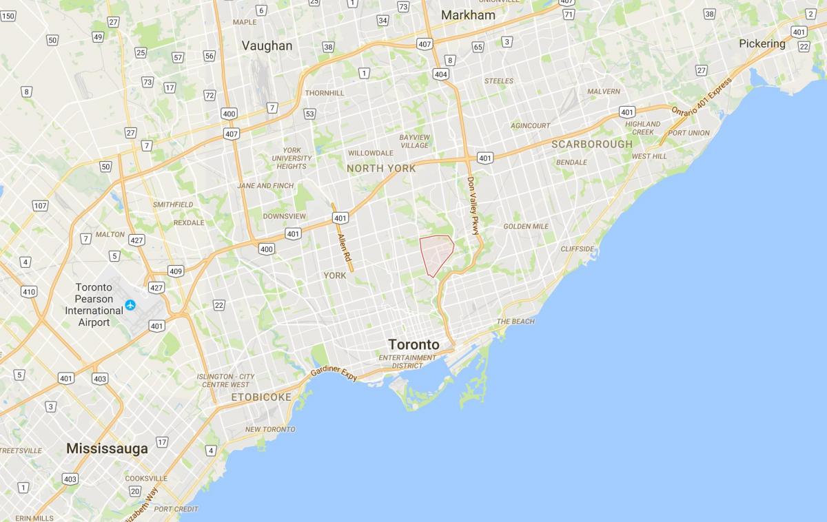 Карта на Leaside област Торонто