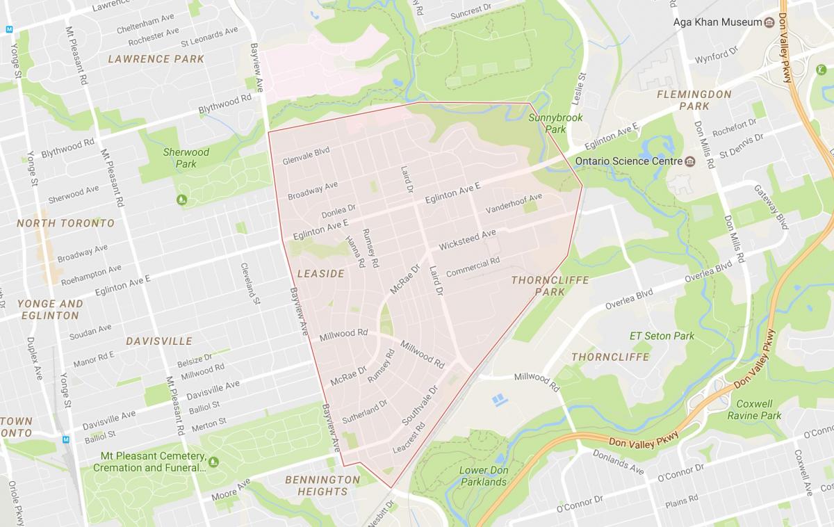 Карта на Leaside соседство Торонто