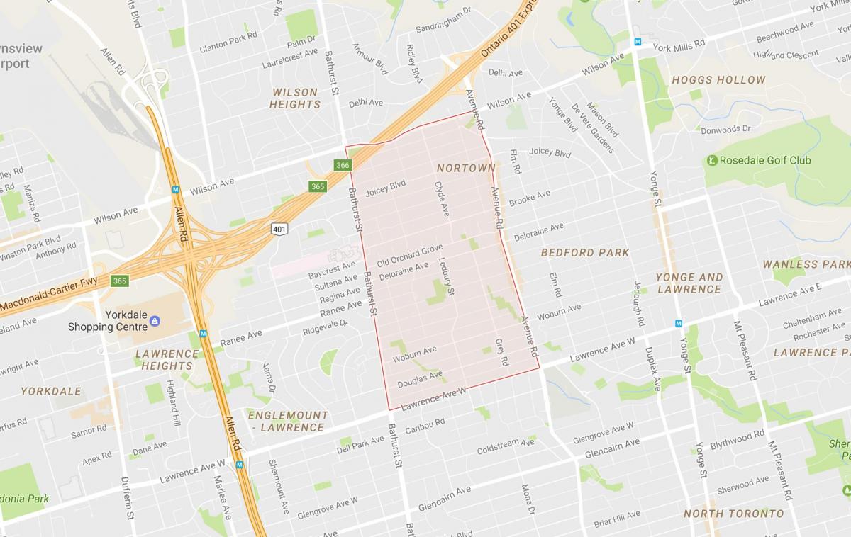 Карта на Ledbury Парк соседство Торонто