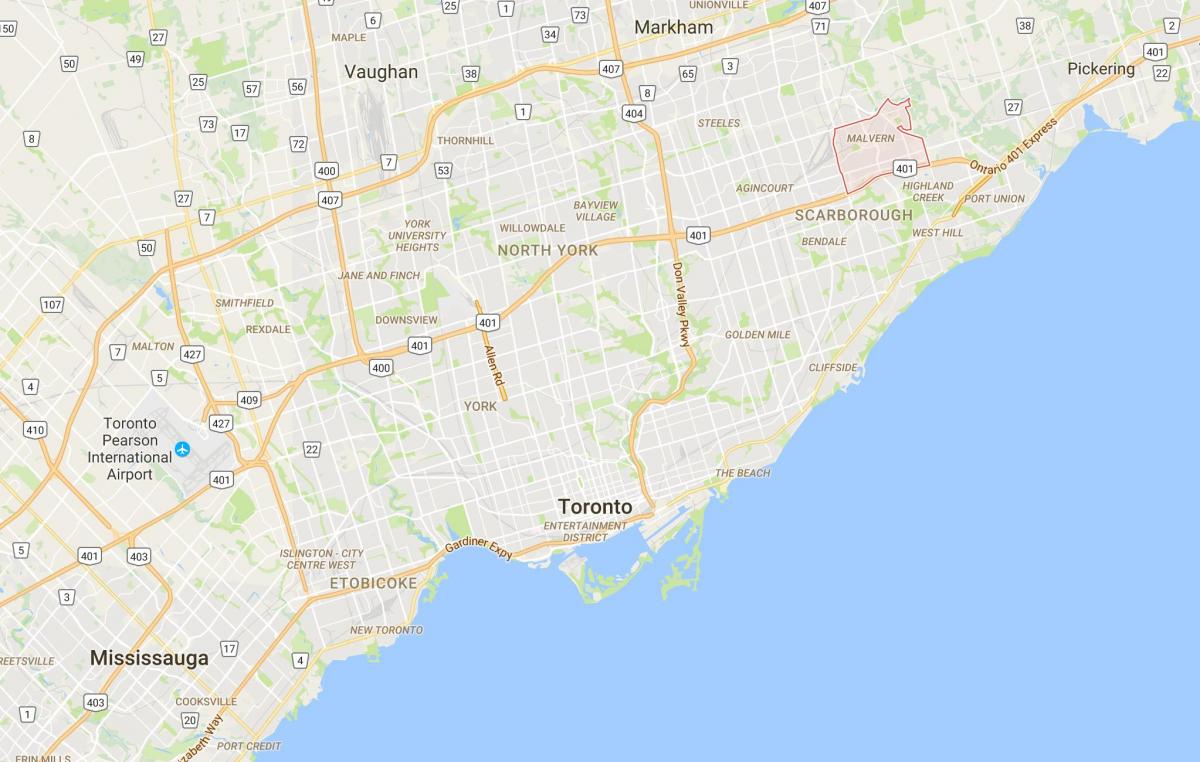 Карта на Malvern област Торонто