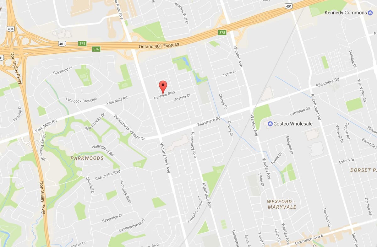 Карта на Maryvalen eighbourhood Торонто