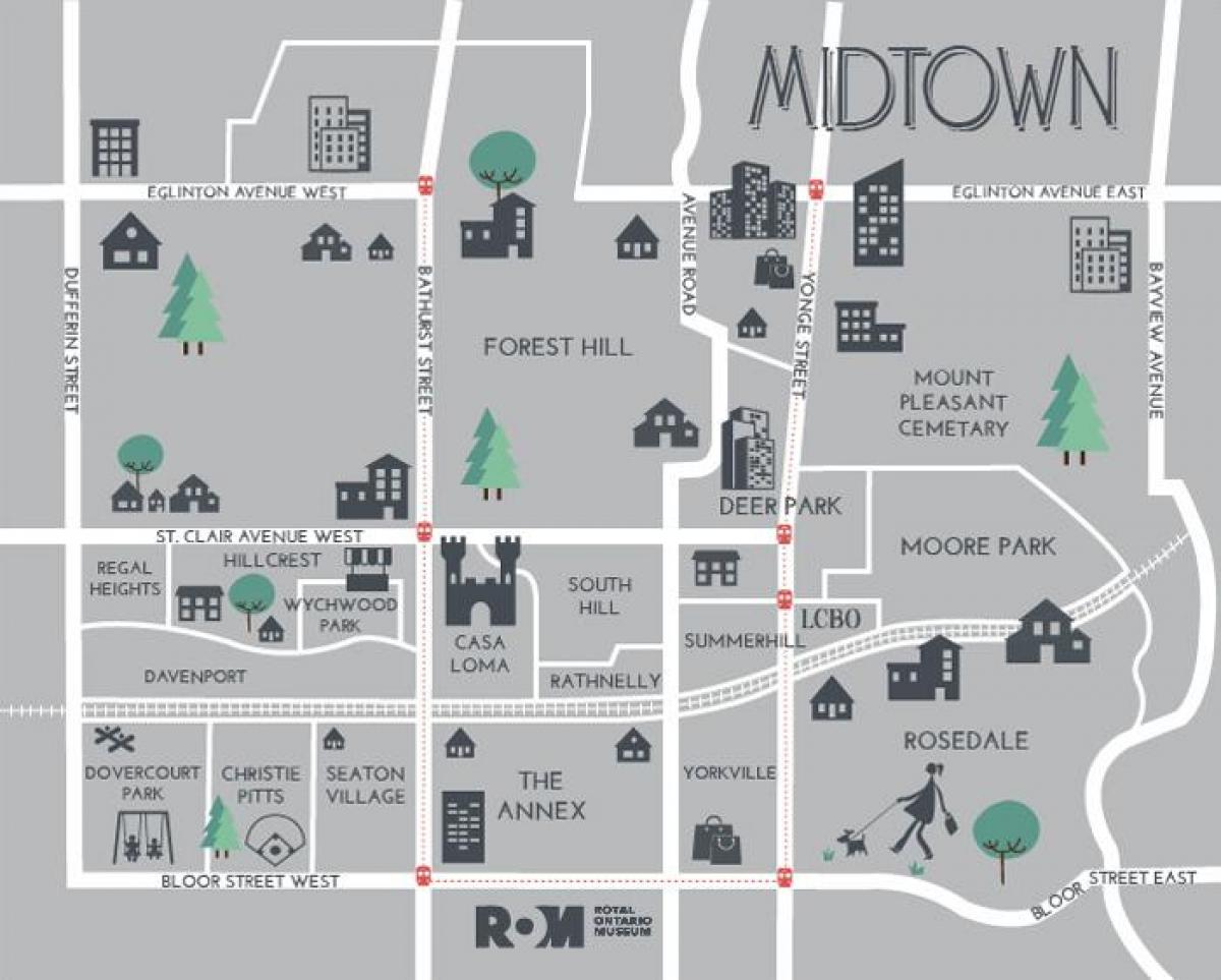 Карта на Midtown Торонто