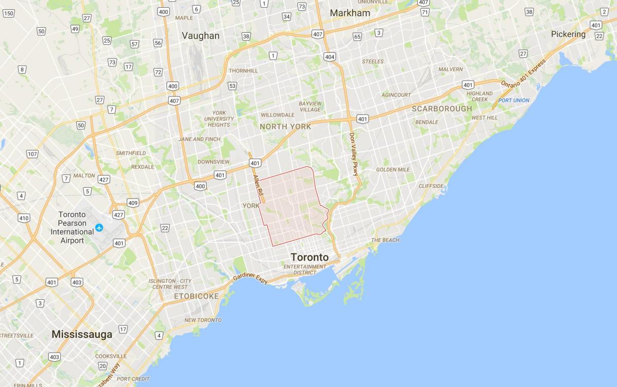 Карта на Midtown област Торонто