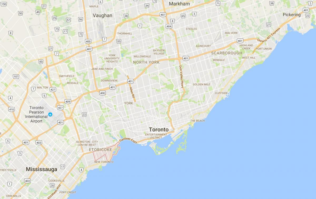 Карта на Mimico област Торонто