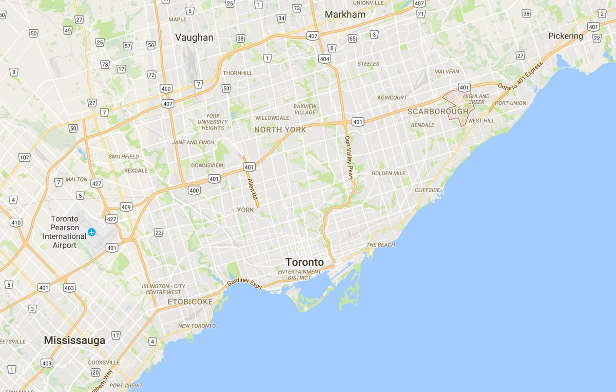 Карта на Morningside област Торонто