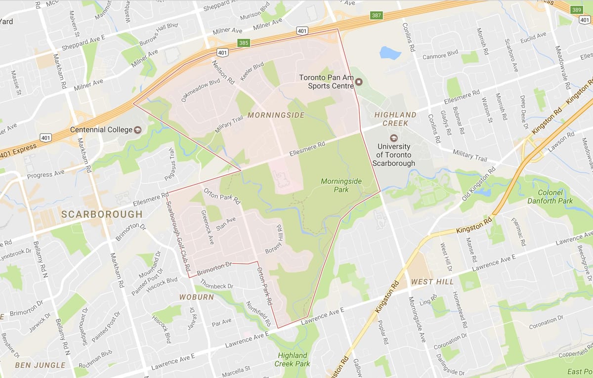 Карта на Morningside соседство Торонто