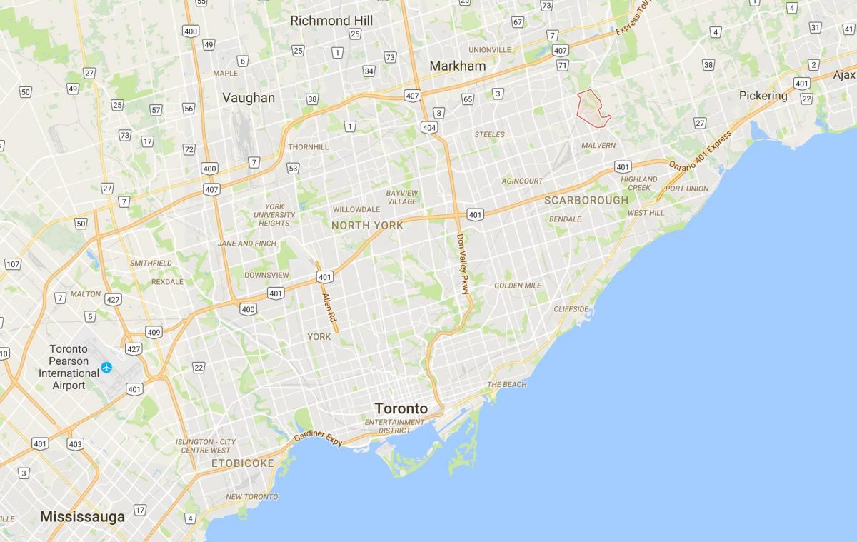 Карта на Morningside Височини област Торонто