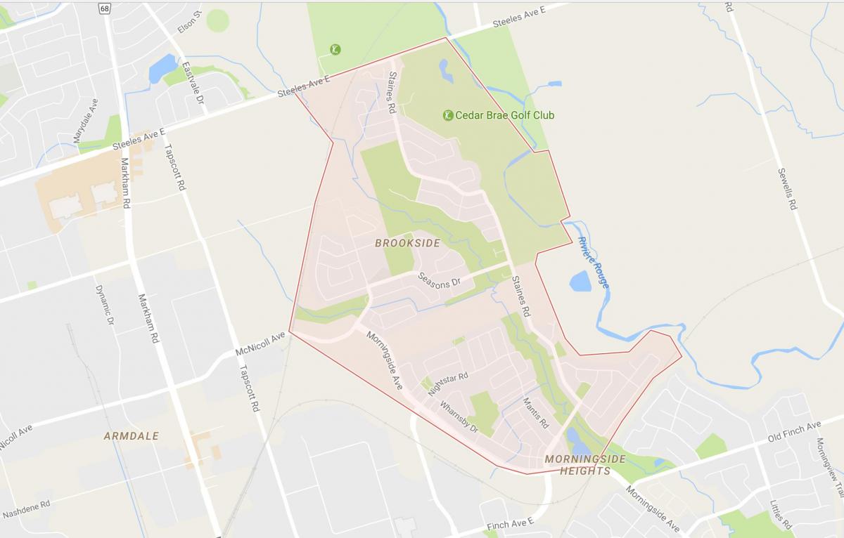 Карта на Morningside Височини соседство Торонто