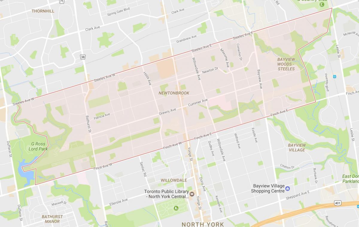 Карта на Newtonbrook соседство Торонто