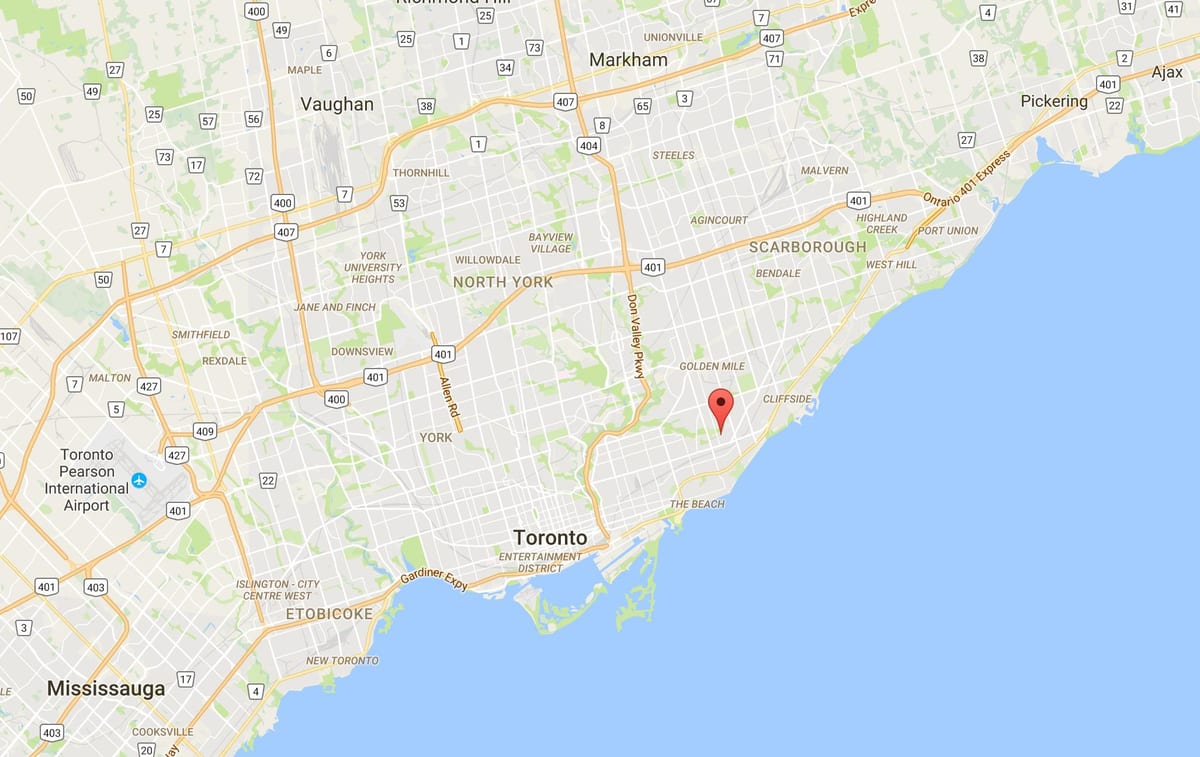 Карта на Oakridge област Торонто
