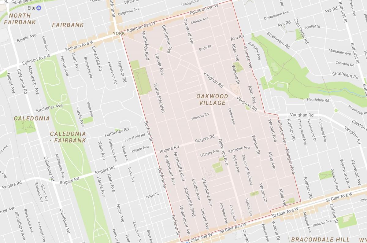 Карта на Oakwood–Vaughan соседство Торонто