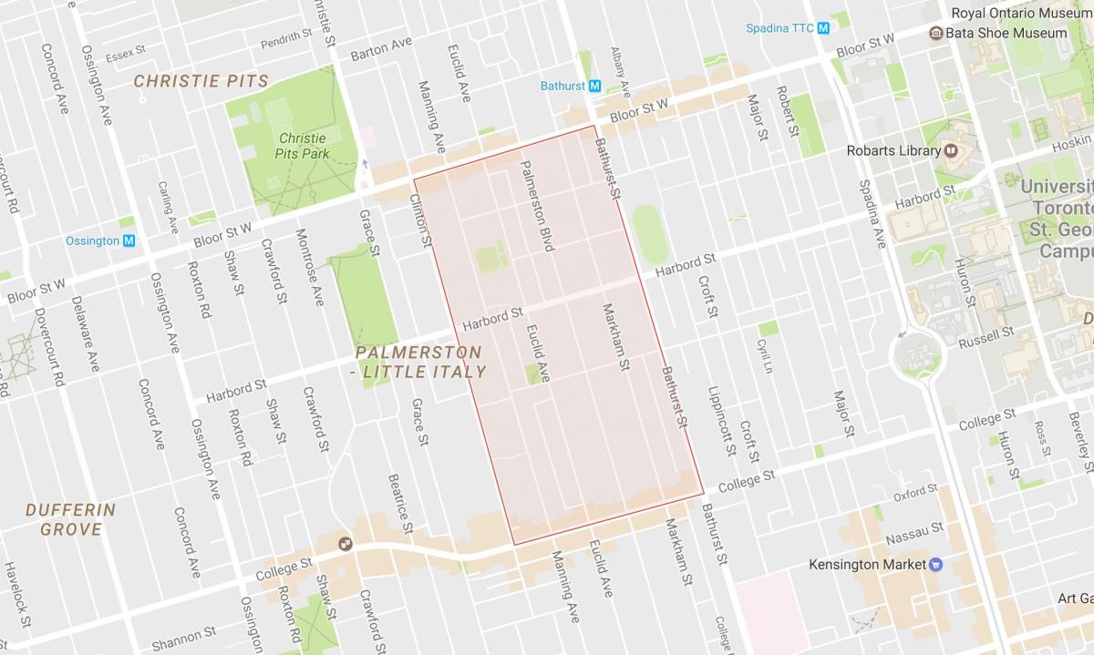 Карта на Palmerston соседство Торонто