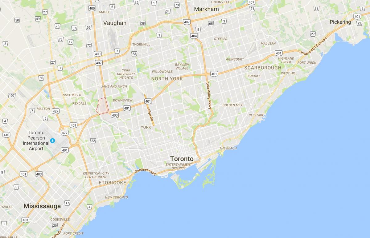 Карта на Pelmo Парк – Humberlea област Торонто